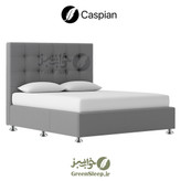 تخت باکس هتلی کاسپین یکنفره با اسکلت چوبی و ورق MDF، رنگ طوسی موجود در فروشگاه های خواب سبز