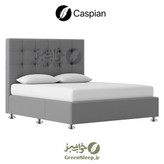 تخت باکس هتلی کاسپین یکنفره سایز 120 با اسکلت چوبی و ورق MDF، رنگ طوسی موجود در فروشگاه های خواب سبز