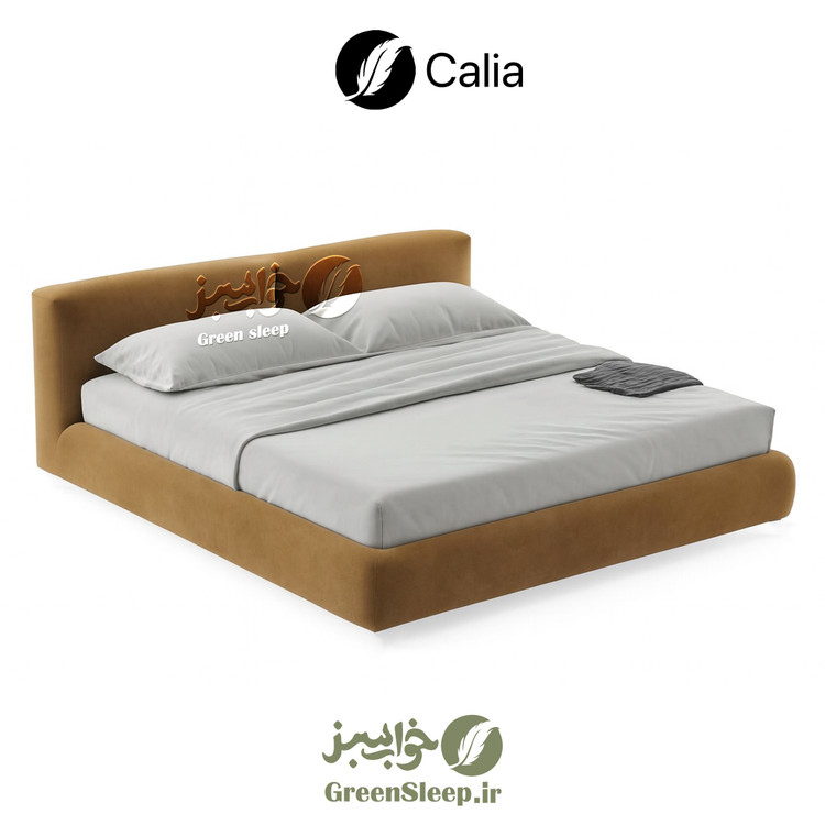 تخت خواب طرح تدی سایز 120 در 200 مدل کالیا رنگ نسکافه ای