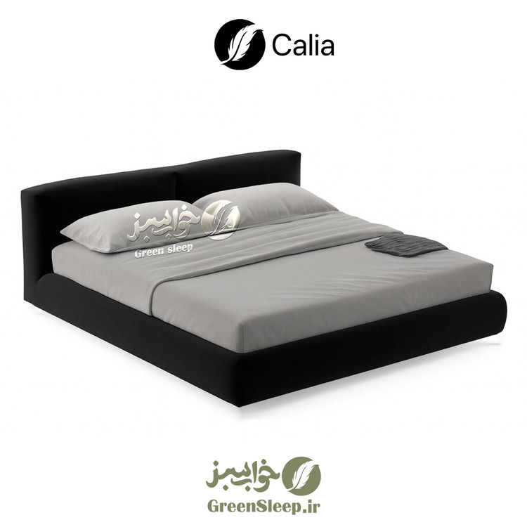 تخت خواب طرح تدی سایز 120 در 200 مدل کالیا رنگ مشکی