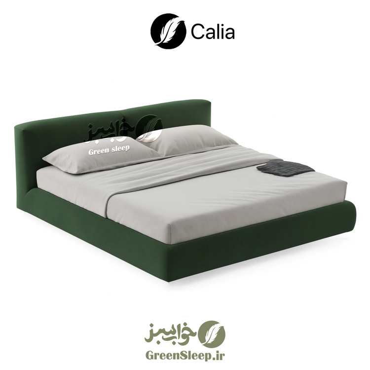 تخت خواب طرح تدی سایز 120 در 200 مدل کالیا رنگ سبز
