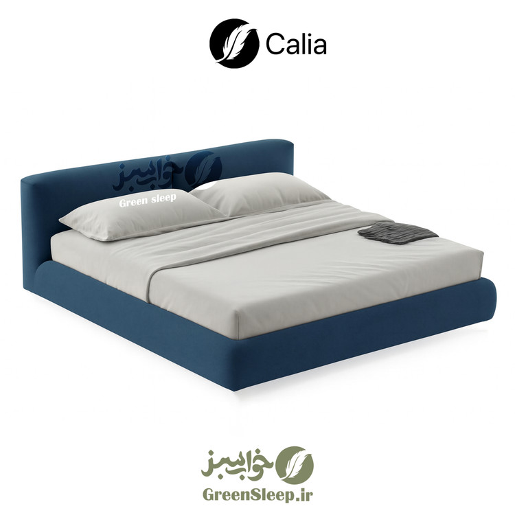 تخت خواب طرح تدی سایز 160 در 200 مدل کالیا رنگ آبی