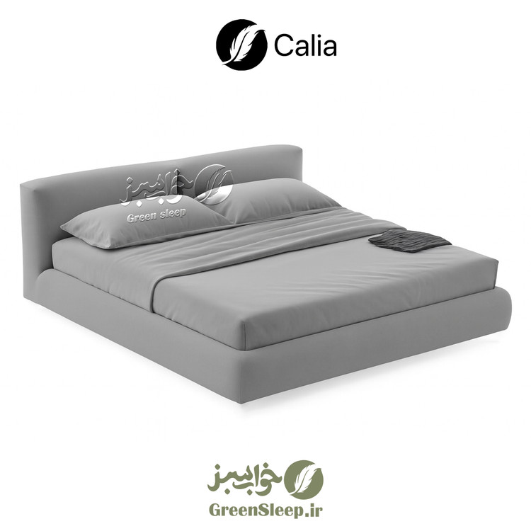 تخت خواب طرح تدی سایز 180 در 200 مدل کالیا رنگ طوسی