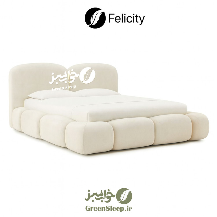 تخت خواب طرح تدی مدل فلیسیتی کرم سایز 120 در 200
