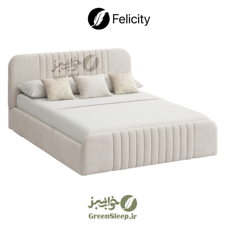 تخت خواب طرح لمسه مدل لیورا طوسی 120 در 200