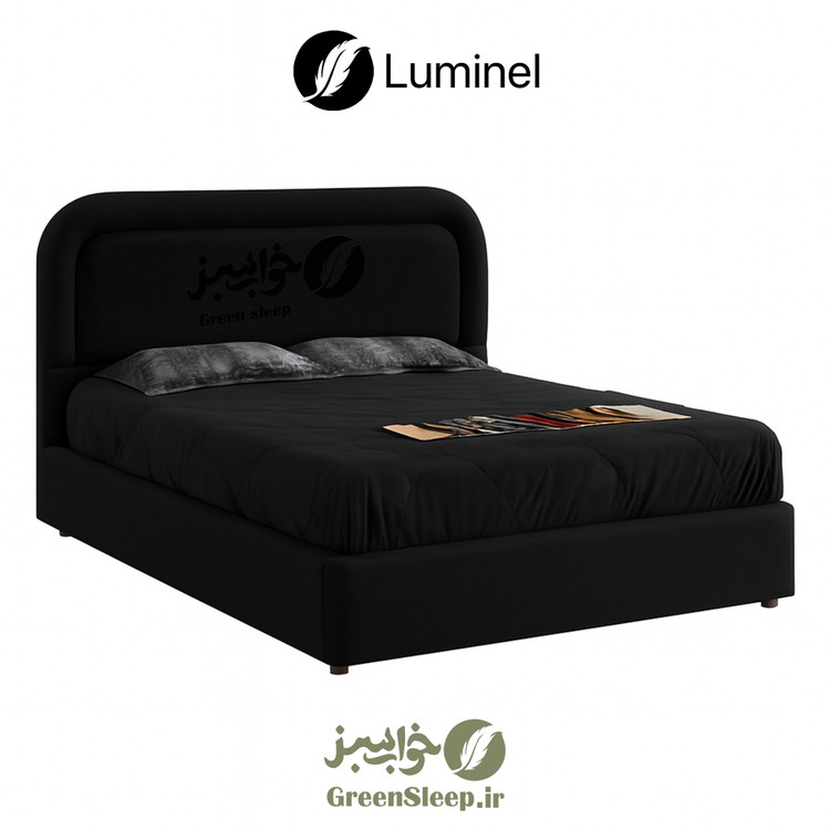تخت خواب طرح لمسه مدل لومینل رنگ مشکی