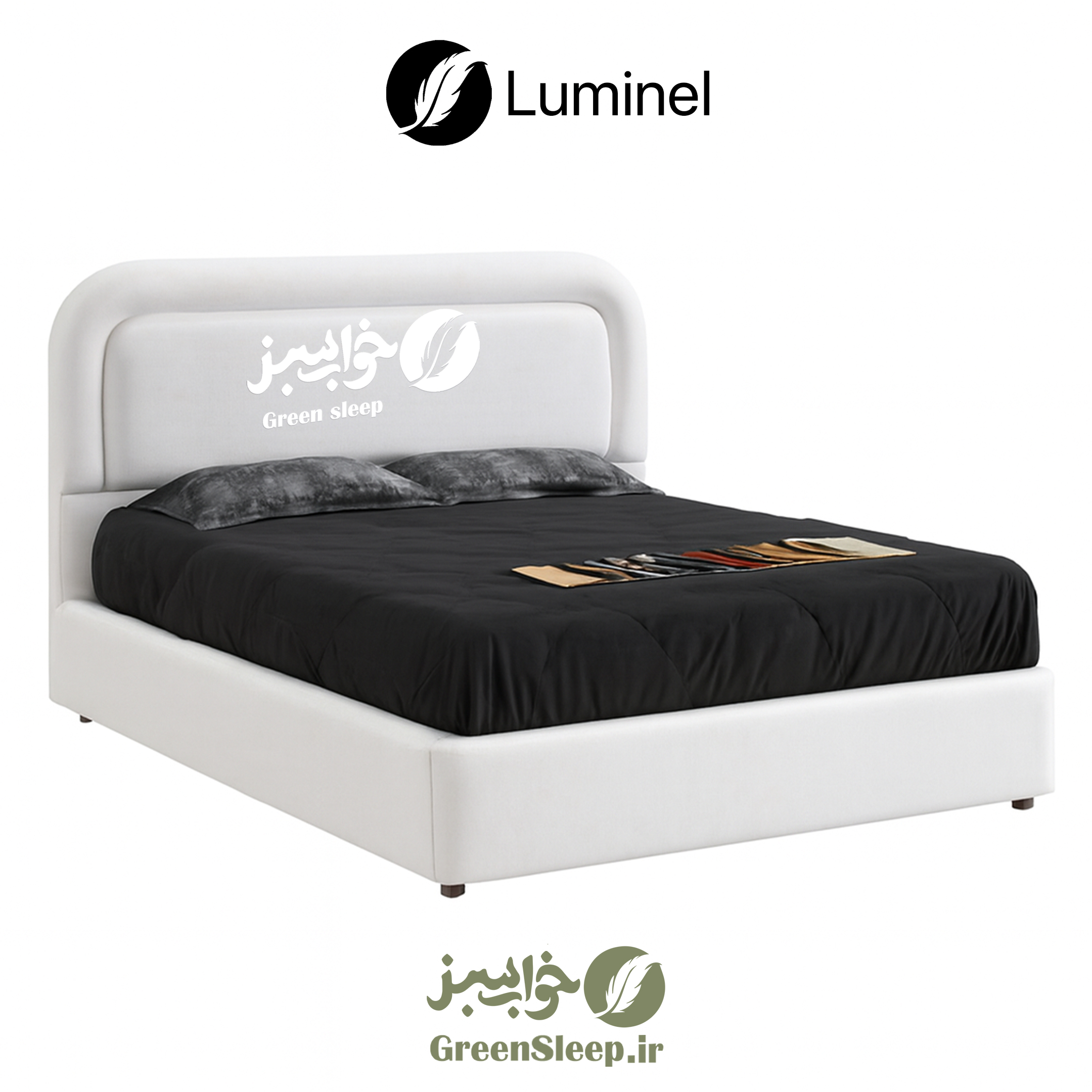 تخت خواب طرح لمسه مدل لومینل یک نفره سایز 90 در 200 سانتی متر