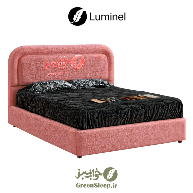 تخت خواب طرح لمسه مدل لومینل رنگ صورتی