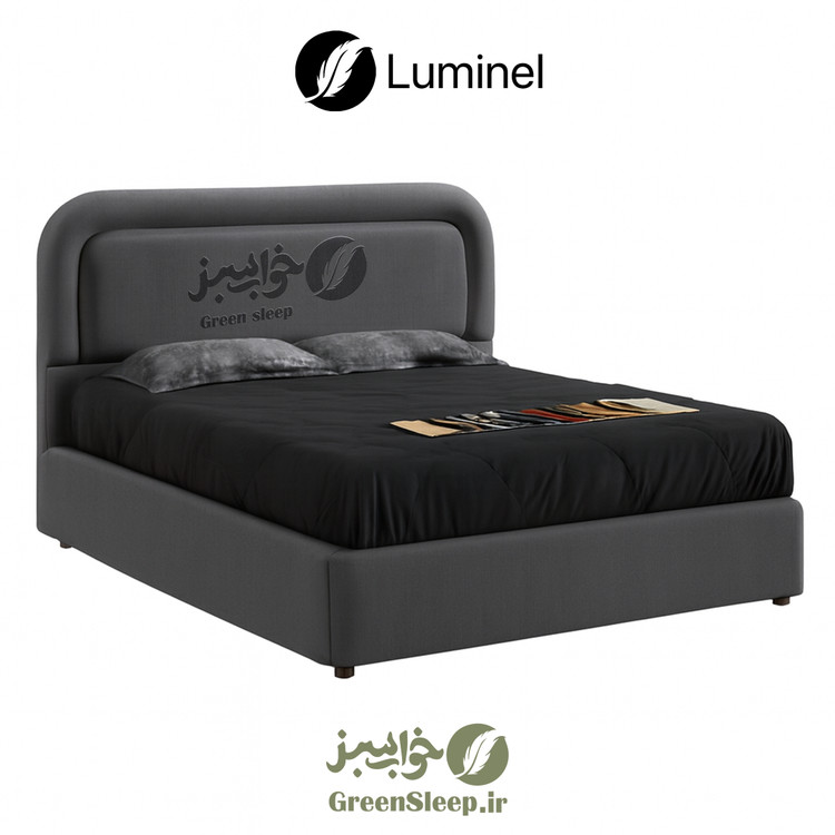 تخت خواب طرح لمسه مدل لومینل رنگ طوسی سایز 120 در 200 سانتی متر