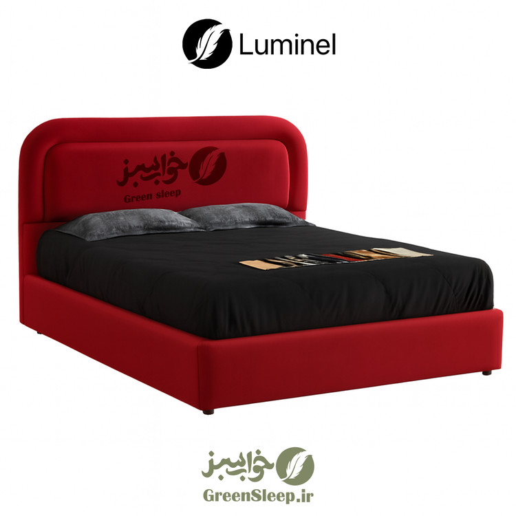 تخت خواب طرح لمسه مدل لومینل رنگ قرمز سایز 120 در 200 سانتی متر