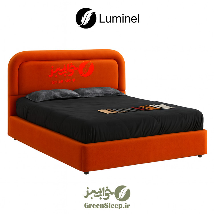 تخت خواب طرح لمسه مدل لومینل رنگ قرمز روشن سایز 160 در 200 سانتی متر