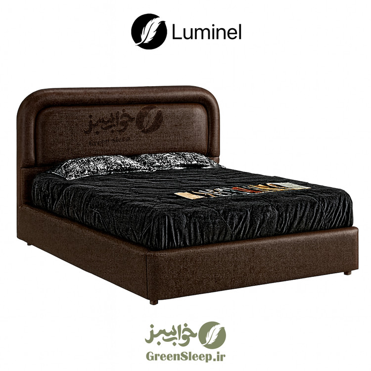 تخت خواب طرح لمسه مدل لومینل رنگ قهوه ای سایز 160 در 200 سانتی متر