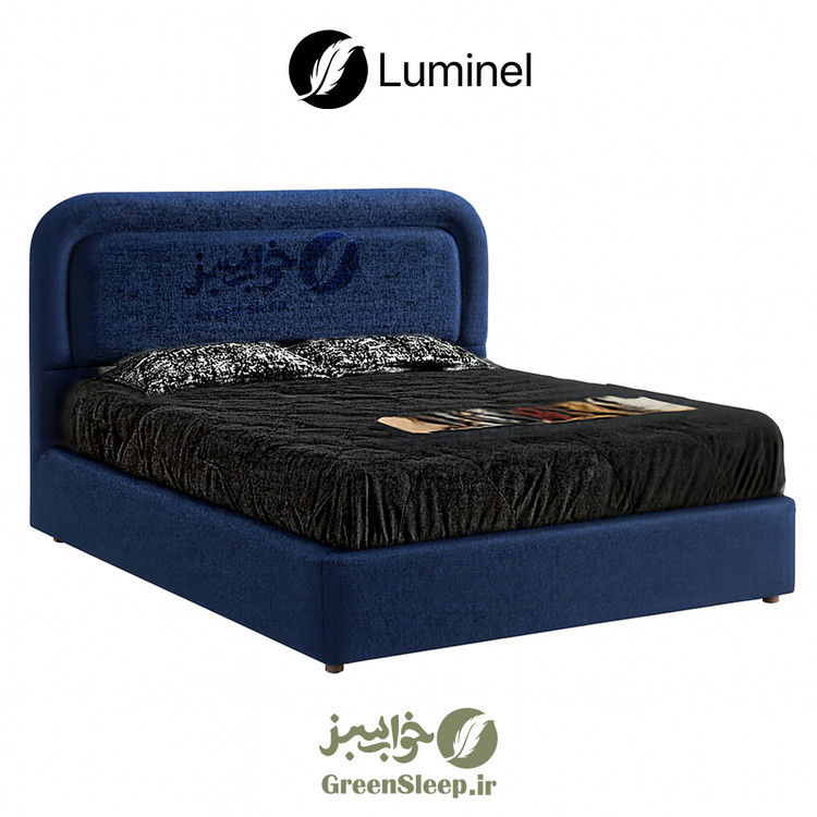 تخت خواب طرح لمسه مدل لومینل رنگ آبی سایز 160 در 200 سانتی متر